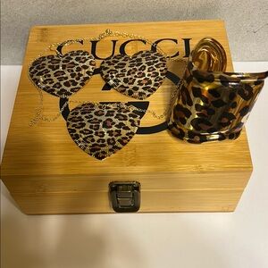 Leopard Print Necklace and Bracelet Set